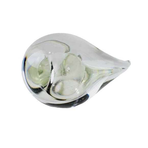 Vintage Hand Blown Glass 4.5" Tall Clear Glass Swan, Low Bubble - Picture 6 of 7